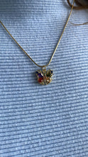 Load image into Gallery viewer, 18k Gold Filled Tiny Colorful Marquise Cut Butterfly Pendant, Dainty Pendant, Colorful Jewlery, Rainbow Butterfly