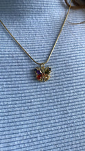 Load image into Gallery viewer, 18k Gold Filled Butterfly Pendant: Colorful Marquise Cut Rainbow Jewelry