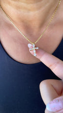 Load image into Gallery viewer, 18k Gold Filled CZ Cross Pendant: Dainty Beveled & Pear Cut Stones