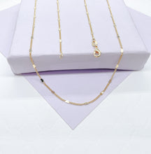 Load image into Gallery viewer, 18k Gold Filled Flat Fancy Heart Sequin Curb Link Chain