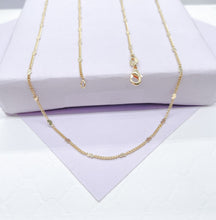 Load image into Gallery viewer, 18k Gold Filled Flat Fancy Heart Sequin Curb Link Chain