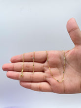 Load image into Gallery viewer, 18k Gold Filled Flat Fancy Heart Sequin Curb Link Chain