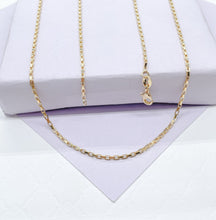 Load image into Gallery viewer, 18k Gold Filled 16 inch 1mm Dainty Open Square Link Box Chain