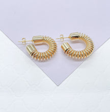 Load image into Gallery viewer, 18k Gold Filled Thin Curly Open Hoops