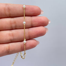 Load image into Gallery viewer, 18k Gold Filled Simple Box Chain Pearl Satellite Bracelet