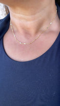 Load image into Gallery viewer, 18k Gold Filled Flat Fancy Heart Sequin Curb Link Chain
