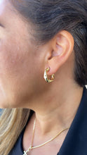 Load image into Gallery viewer, 18k Gold Filled Abstract Bent Smooth Hoop Earrings Available in 2 Sizes