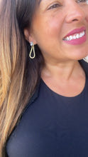 Load image into Gallery viewer, 18k Gold Filled Cubic Zirconia Square Stud Earrings with Snake Link