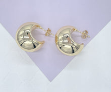 Load image into Gallery viewer, Gorgeous 18k Gold Filled Dome Shaped Tear Drop Hoop Earrning