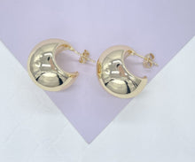 Load image into Gallery viewer, 18k Gold Filled Dome Hoop Earrings: Tear Drop Design