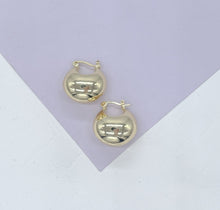 Load image into Gallery viewer, 18k Gold Filled XL Wide Dome Shaped Hoop Closed Earrning