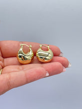 Load image into Gallery viewer, 18k Gold Filled XL Wide Dome Shaped Hoop Closed Earrning