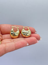 Load image into Gallery viewer, 18k Gold Filled XL Wide Dome Shaped Hoop Closed Earrning