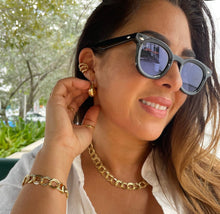 Load image into Gallery viewer, 18k Gold Filled XL Wide Dome Shaped Hoop Closed Earrning