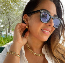 Load image into Gallery viewer, 18k Gold Filled XL Wide Dome Shaped Hoop Closed Earrning