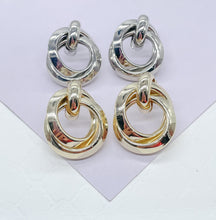 Load image into Gallery viewer, 18k Gold Filled Doubled Layered Soft Angled Earrings