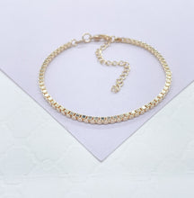 Load image into Gallery viewer, 18k Gold Filled 2mm Thick Box Chain Link Bracelet