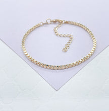 Load image into Gallery viewer, 18k Gold Filled 2mm Thick Box Chain Link Bracelet