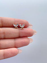 Load image into Gallery viewer, 18k Gold Filled Dainty Butterly Stud Earrings With Top Marquise Cut Stone Earrings, Butterfly Studs, Dainty Stud,