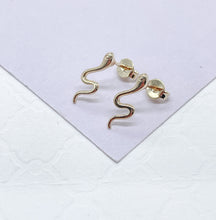 Load image into Gallery viewer, 18k Gold Filled Plain Dainty Snake Stud Earring, Dainty Studs, Gold Studs, Snake Studs,