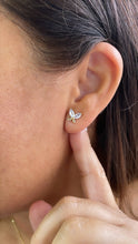 Load image into Gallery viewer, 18k Gold Filled Butterfly Stud Earrings with Marquise Cut Stone