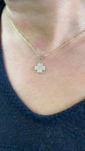Load image into Gallery viewer, 18k Gold Filled Chuby CZ Pave Four Leaf Clover Pave Pendant, Gift For Her, Irish Clover, Good Luck Charm, Dainty Flower, Clover Jewlery,