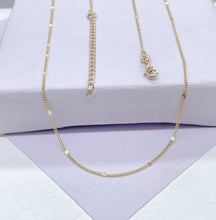 Load image into Gallery viewer, 18k Gold Filled Sequin Satellite Chain Necklace - 1mm, 16 Inch