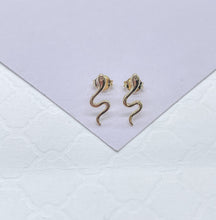 Load image into Gallery viewer, 18k Gold Filled Plain Dainty Snake Stud Earring, Dainty Studs, Gold Studs, Snake Studs,