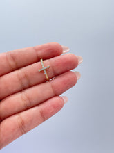 Load image into Gallery viewer, 18k Gold Filled CZ Cross Ring: Dainty Beaded Jewelry