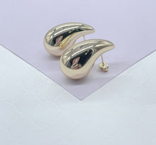 Load image into Gallery viewer, 18k Gold Filled Chunky Solid Round Smooth Chunk XL Tear Drop Earring
