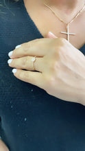Load image into Gallery viewer, 18k Gold Filled Four Leaf Clover Ring: Beaded Band Pave Ring
