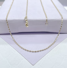 Load image into Gallery viewer, 18k Gold Filled 18 Inches Rectangle Bar Beaded Chain