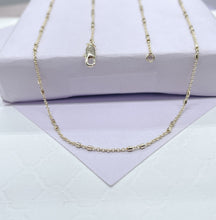 Load image into Gallery viewer, 18k Gold Filled 18 Inch 1mm Double-Bar Satellite Chain Featuring Oval Curb Link Style