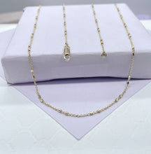 Load image into Gallery viewer, 18k Gold Filled 18 Inch 1mm Double-Bar Satellite Chain Featuring Oval Curb Link Style