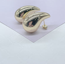 Load image into Gallery viewer, 18k Gold Filled Chunky Solid Round Smooth Chunk XL Tear Drop Earring