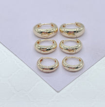 Load image into Gallery viewer, 18k Gold Filled Plain Tear Drop Shaped Huggie Hoop Earrings In All Sizes
