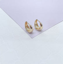 Load image into Gallery viewer, 18k Gold Filled Hoop Earrings: Small Teardrop Shape, 6mm