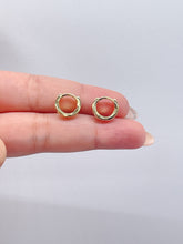 Load image into Gallery viewer, 18k Gold Filled Small Children’s Baguette Stone Huggie Hoop Earrings