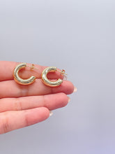 Load image into Gallery viewer, 18k Gold Filled 6.5mm Thick Plain Smooth Open Ended Hoop Earrings