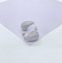 Load image into Gallery viewer, 18k Gold Filled Pave CZ Tear Drop Earrings - Chunky Dangle