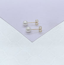 Load image into Gallery viewer, 18k Gold Filled Baby Simulated Pearl Stud Earrings Jewelry Making Supplies, Dainty Studs, Small Stud, Pearl Jewlery