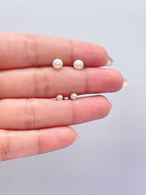 Load image into Gallery viewer, 18k Gold Filled Simulated Pearl Stud Earrings: Dainty Jewelry Supplies