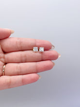 Load image into Gallery viewer, 18k Gold Filled Cubic Zirconia Square Stud Earrings