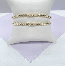 Load image into Gallery viewer, 18k Gold Filled Elastic Beaded Bracelet Available in 3 Sizes, Beaded Bracelet, Dainty Bracelet, Gold filled Bracelet, Gifts for her.