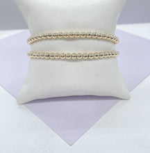 Load image into Gallery viewer, 18k Gold Filled Beaded Bracelet: Dainty Elastic Bracelet
