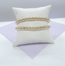 Load image into Gallery viewer, 18k Gold Filled Elastic Beaded Bracelet Available in 3 Sizes, Beaded Bracelet, Dainty Bracelet, Gold filled Bracelet, Gifts for her.