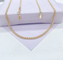 Load image into Gallery viewer, 18K Gold Filled 2mm Wheat Link Tube ,Daily Jewlery, Dainty Necklace,