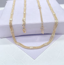 Load image into Gallery viewer, 18k Gold Filled Specialty Chain, 3 in 1 Interspeed Choker Necklace, Dainty Choker, Wedding Gift, Dainty Necklace, For Her, Minimalist Choker