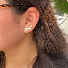 Load image into Gallery viewer, 18k Gold Filled CZ Studs: Dainty Round Earrings, 3 Sizes