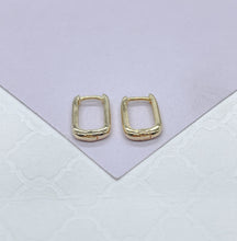Load image into Gallery viewer, 18k Gold Filled Plain Smooth Dainy Long Bar Huggie Hoop Earring